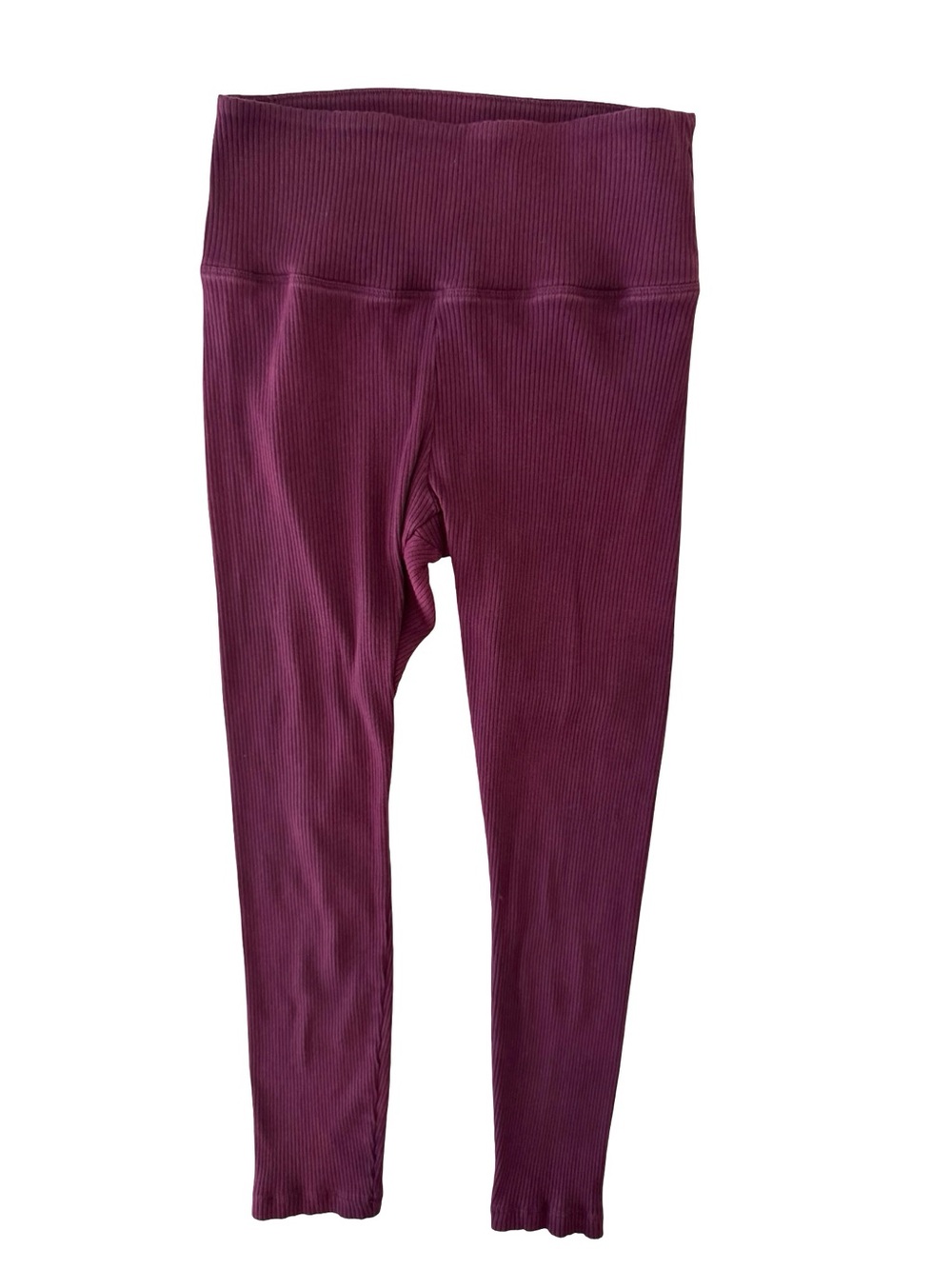 Victoria’s Secret PINK Yoga Leggings Women’s L Plum Ribbed High Rise 7/8